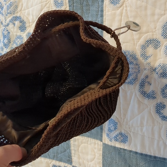 90s Woven Backpack Merona The Sak Style Brown Crochet - Picture 2 of 4